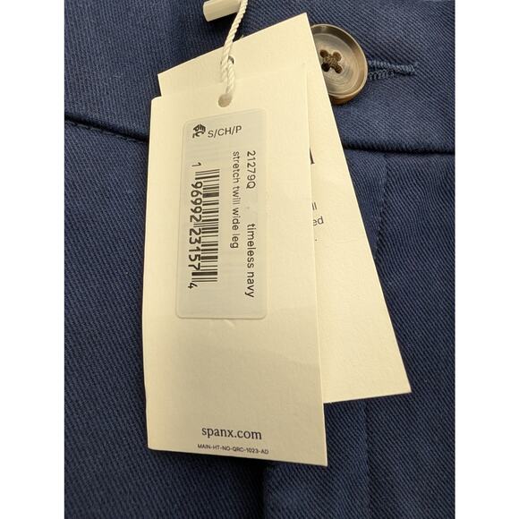 NWT Spanx SPANXsupersmooth Stretch Twill Wide Leg Pant in Timeless Navy sz Small - Picture 5 of 7